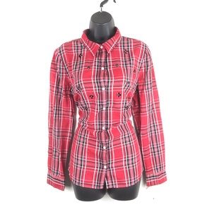 Charter Club Relaxed Fit Red Plaid Top (NWOT)